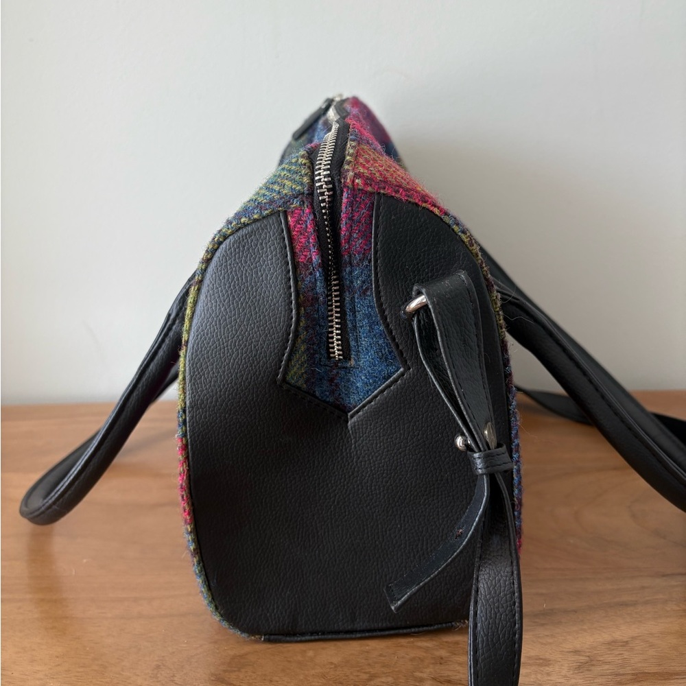 Maccessori Harris Tweed Wool Tartan Plaid Satchel Bag  Purse - Picture 7 of 8